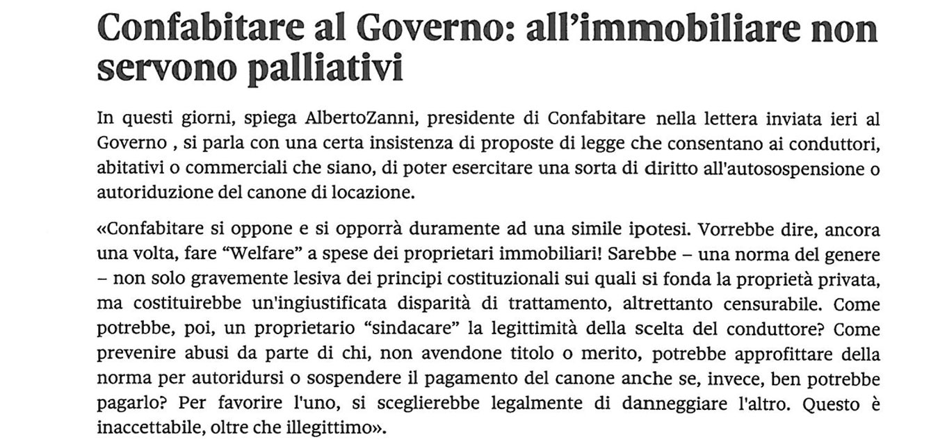 Confabitare al Governo: all’immobiliare non servono palliativi