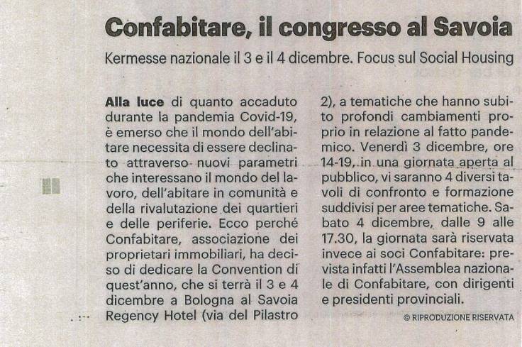 Confabitare, il congresso al Savoia