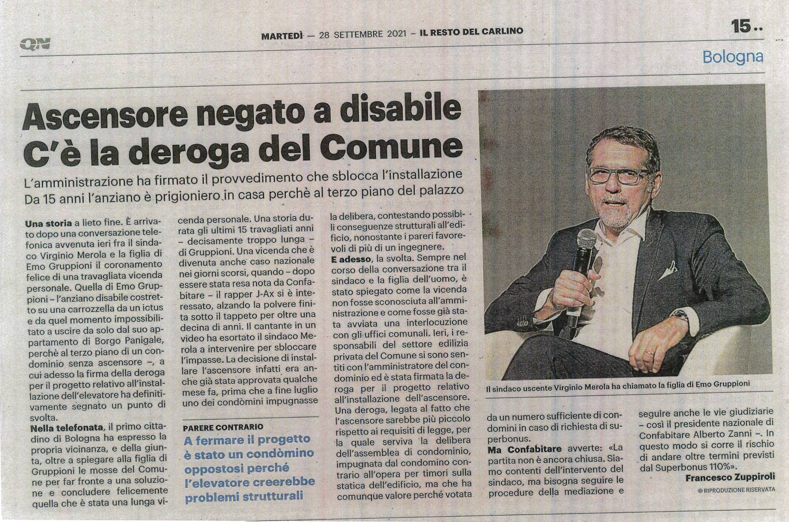 Ascensore negato a disabile. C’è la deroga del Comune