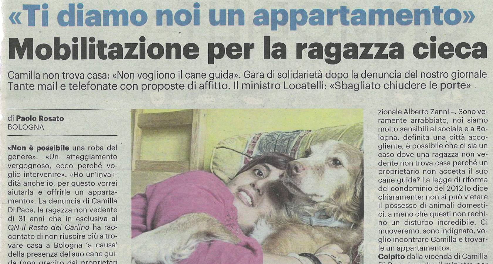 Ti diamo noi un appartameento. Mobilitazione per la ragazza cieca