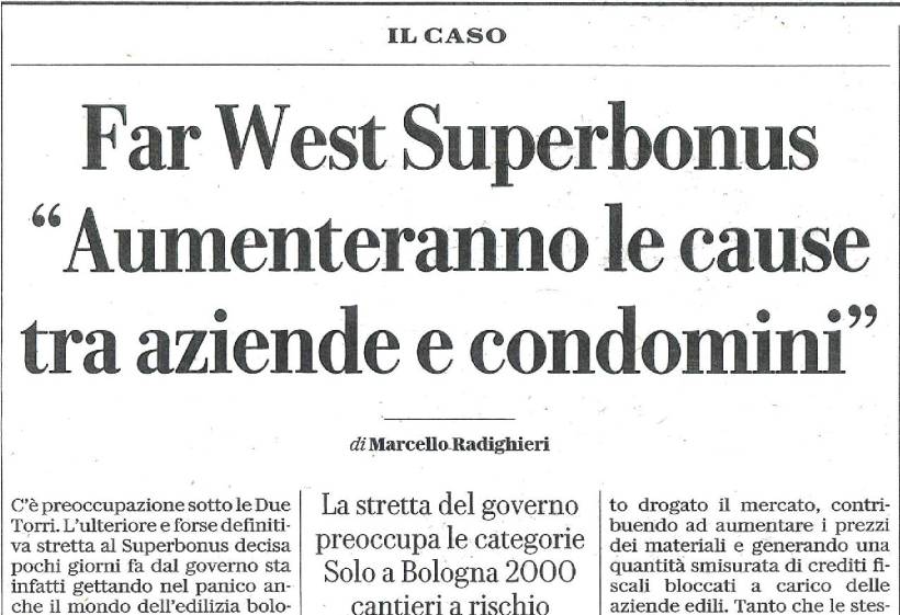 Far West Superbonus “Aumenteranno le cause tra aziende e condomini”